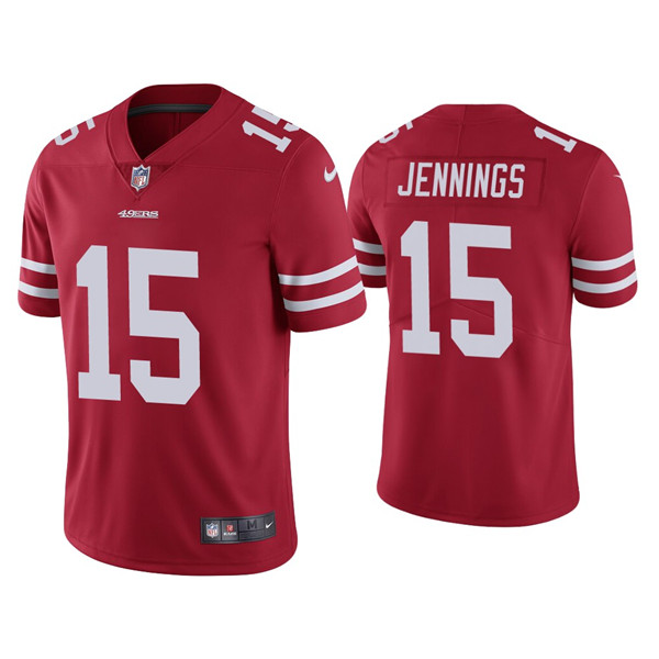 Men's San Francisco 49ers #15 Jauan Jennings 2021 Red Vapor Untouchable Limited Stitched Jersey